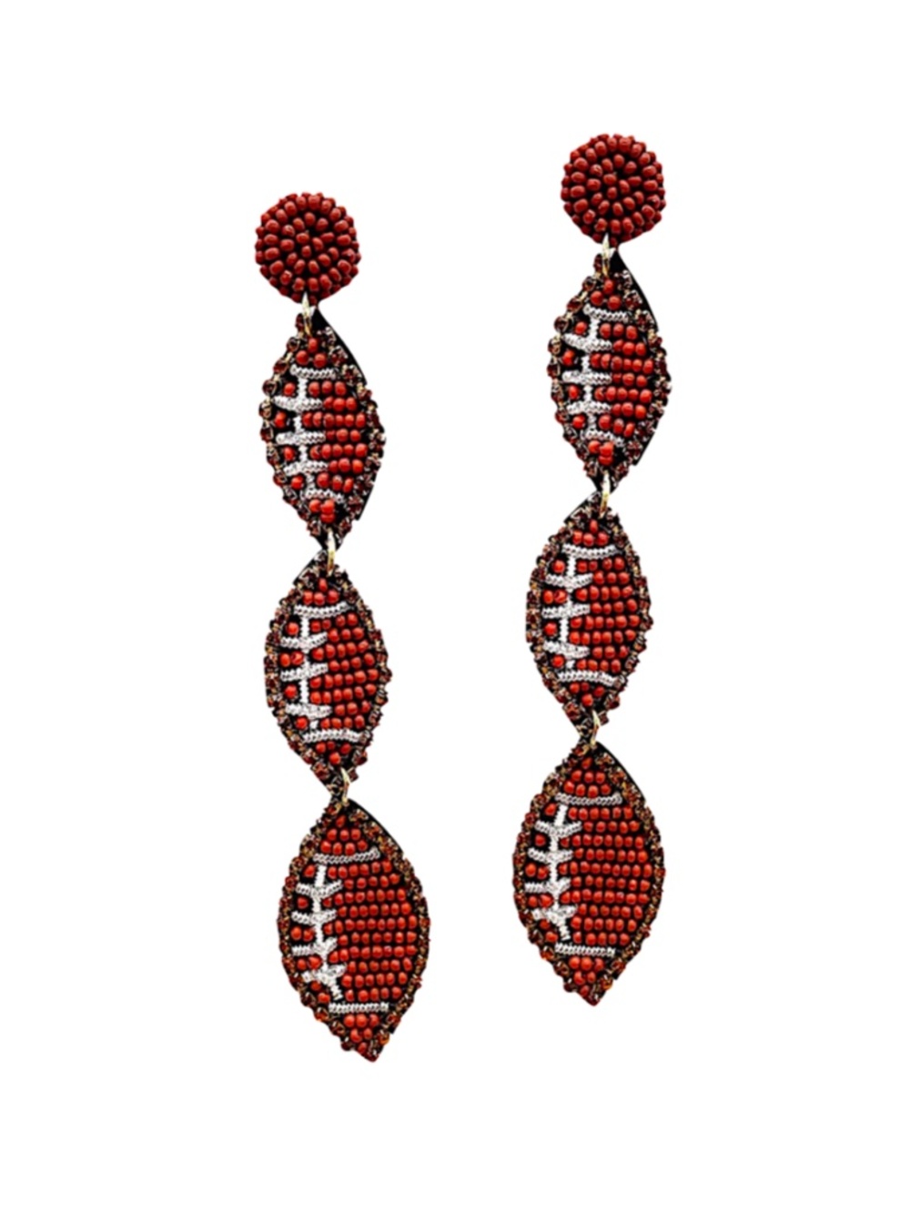 COPY - Sequin Football Earring, Seed Bead Football Game Day Earring